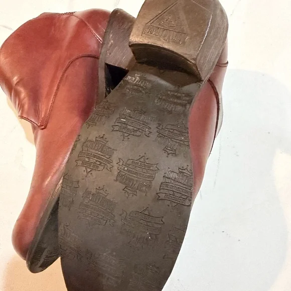 John Fluevog SHANA burgundy Leather Monk Strap Western Ankle Boot Sz US 10 UK 8 - Picture 8 of 16